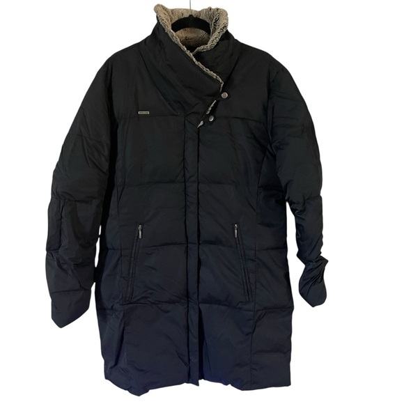 Columbia Down Black Puffer Jacket with Weather-Resistant Design Women Size L - Picture 1 of 6